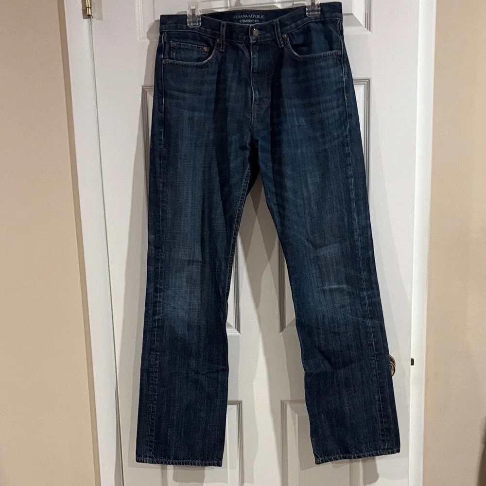 Banana Republic Men's Dark Blue Straight Fit Jeans‎ size 33W x 34L